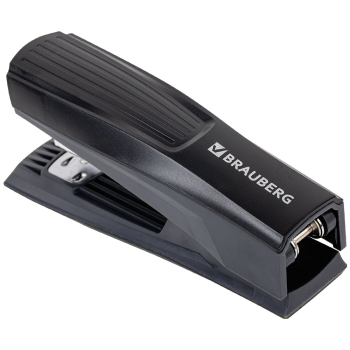 Степлер BRAUBERG «Super» для скоб №24/6 и №26/6, пластик, черный, 30 листов