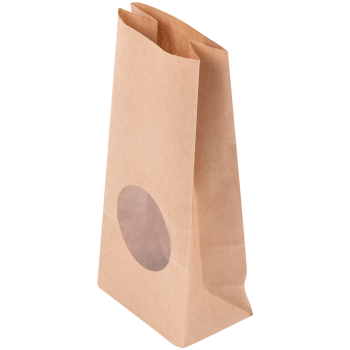 Крафт пакет с круглым окном, однослойный, 50 г/м², 8*5*17 см Крафт пакет с круглым окном, однослойный, 50 г/м², 8*5*17 см