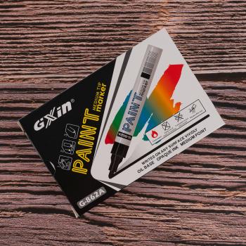 Маркер-краска перманентный Gxin G-862A, серебряный, 4 мм, 12 шт./уп.