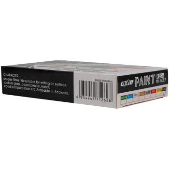 Маркер-краска перманентный Gxin G-862A, черный, 4 мм, 12 шт./уп.