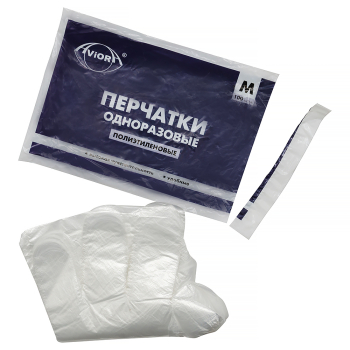 Перчатки полиэтиленовые Aviora, прозрачные, размер M, 100шт./уп. Перчатки полиэтиленовые Aviora, прозрачные, размер M, 100шт./уп.