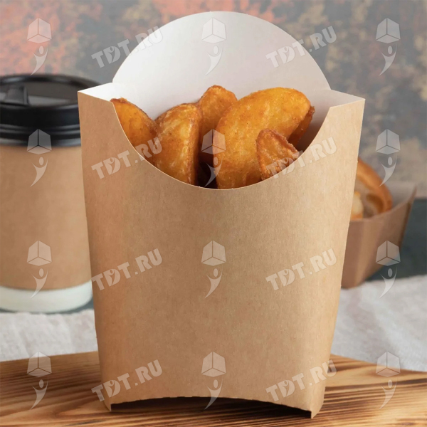 Коробка для картофеля фри, размер L, 130*120*50 мм, 50 шт.