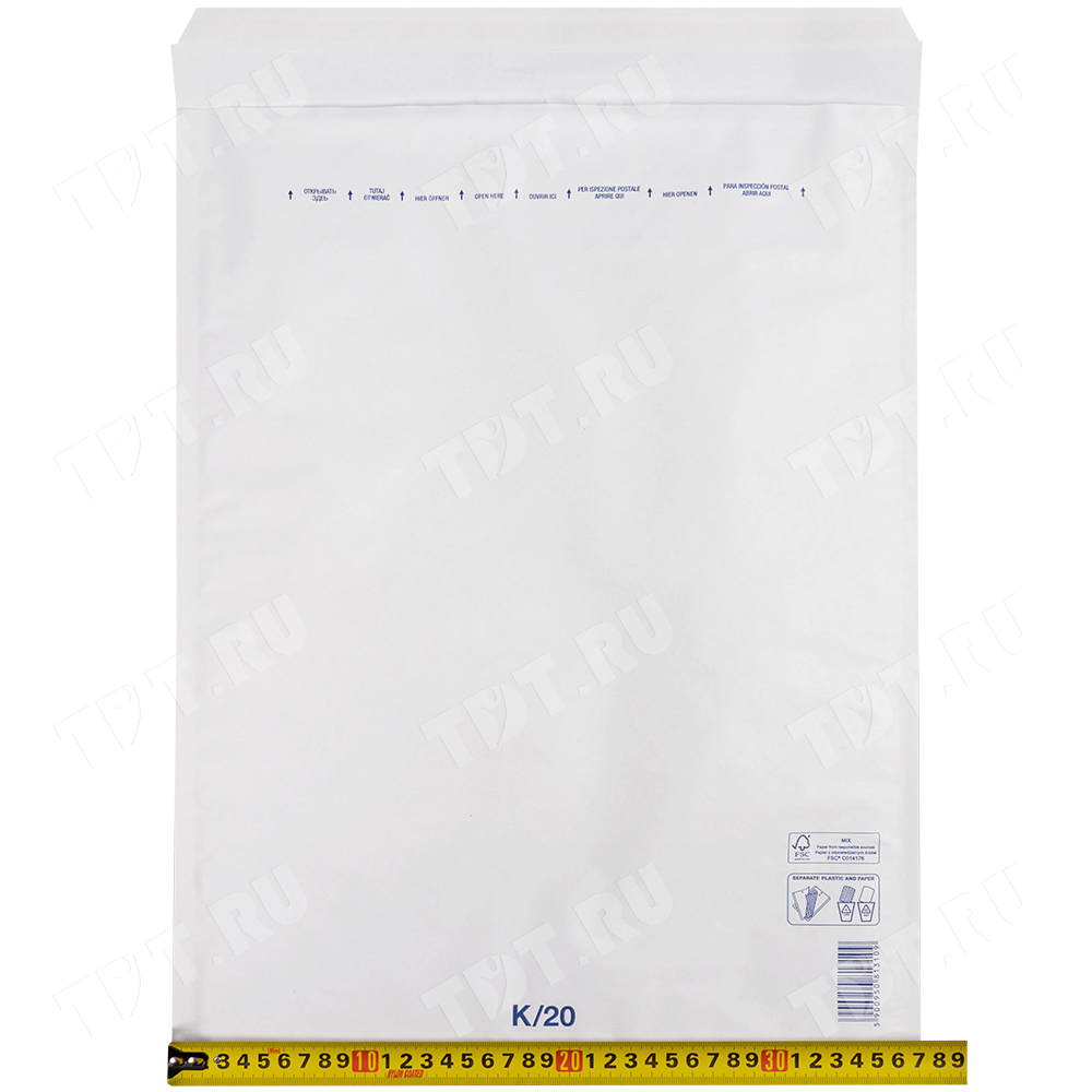 Белый крафт пакет с прослойкой, 37*48 см, K-20 (K/7)
