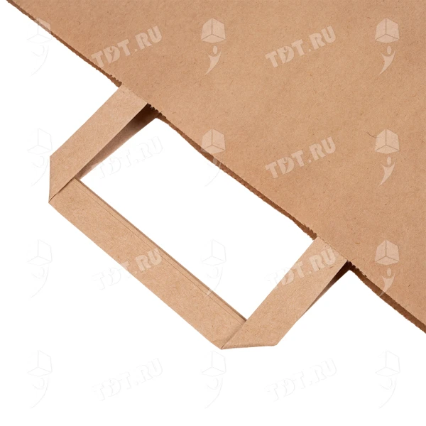 Крафт пакет с плоской ручкой, 70 г/м², 35*15*45 см