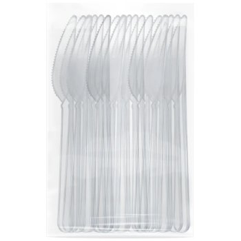 Пластиковые ножи Премиум, прозрачные, 50 шт.
