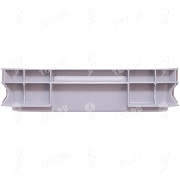 Пластиковый ящик сплошной, серый, морозостойкий, 400*300*75 мм