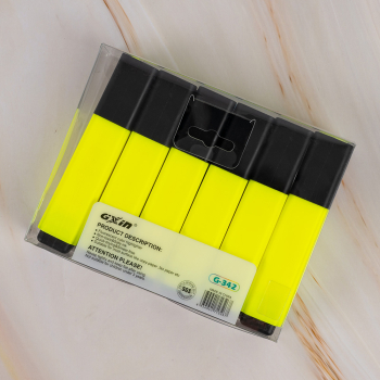 Текстовыделитель Gxin Highlighter G-342, желтый, 2-5 мм, 12 шт./уп.