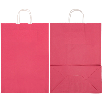 Крафт пакет с крученой ручкой «Розовый», 100 г/м², 32*12*42 см
