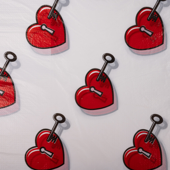 Полиэтиленовый пакет майка ПНД «Сердечки», 30+16*60см, 15 мкм, 50шт.